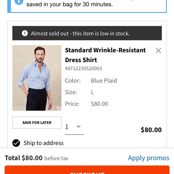 Mens size large Banana Republic button down shirt - Picture 5 of 6